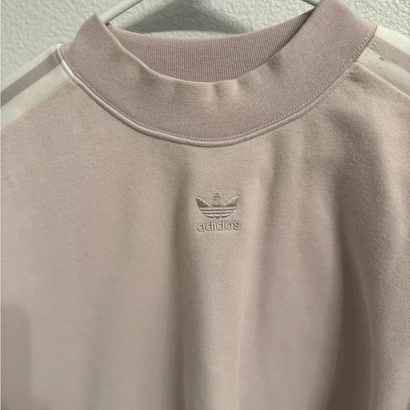 Adidas Cropped Sweatshirt Women's Small Ice Purple Embossed Emblem - Picture 5 of 9
